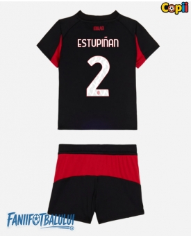 AC Milan Pervis Estupinan #2 Echipament de Fotbal Replică 2025-26 Copii Acasa (+ Șorturi)